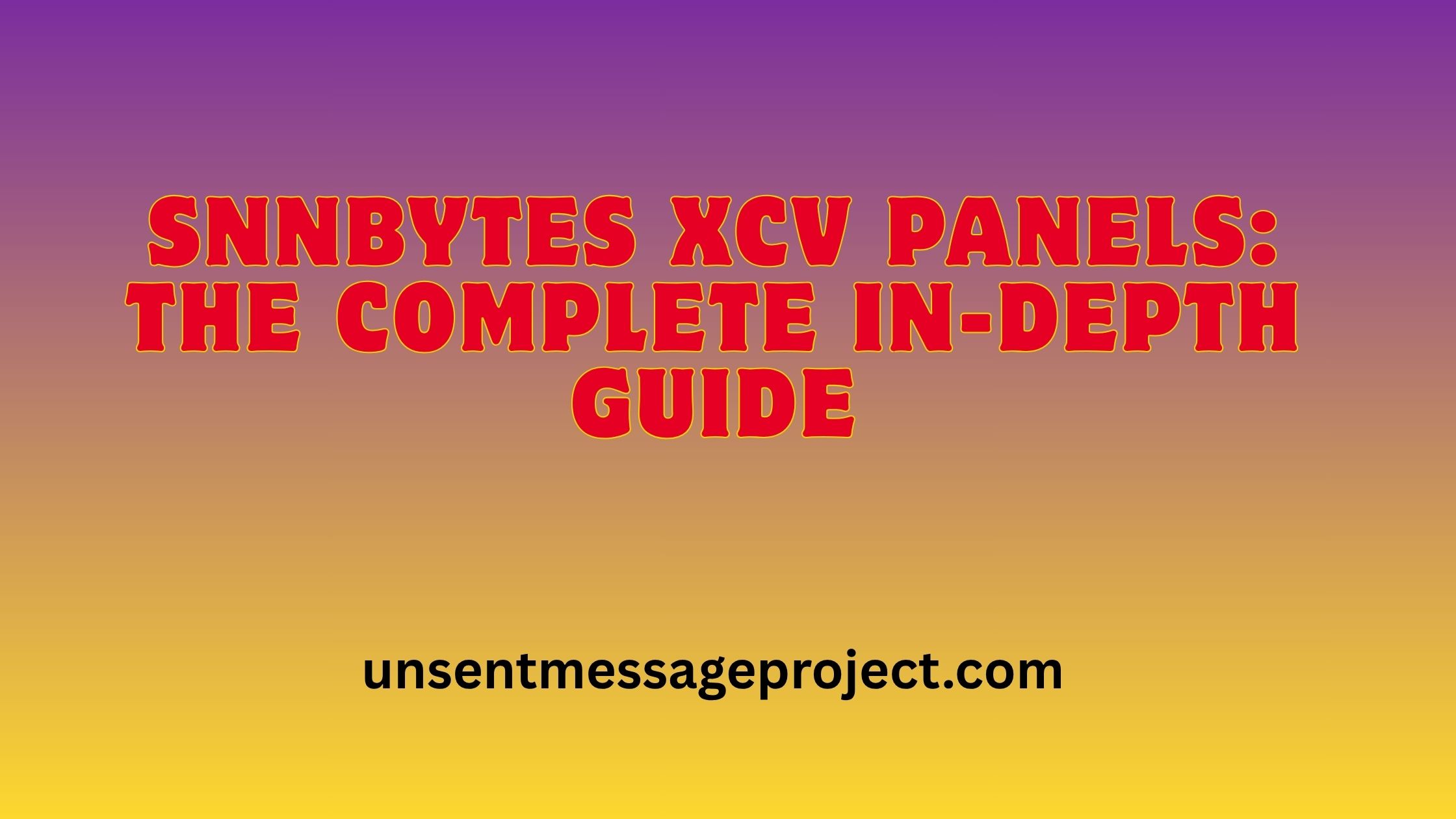 SNNBytes XCV Panels: The Complete In-Depth Guide